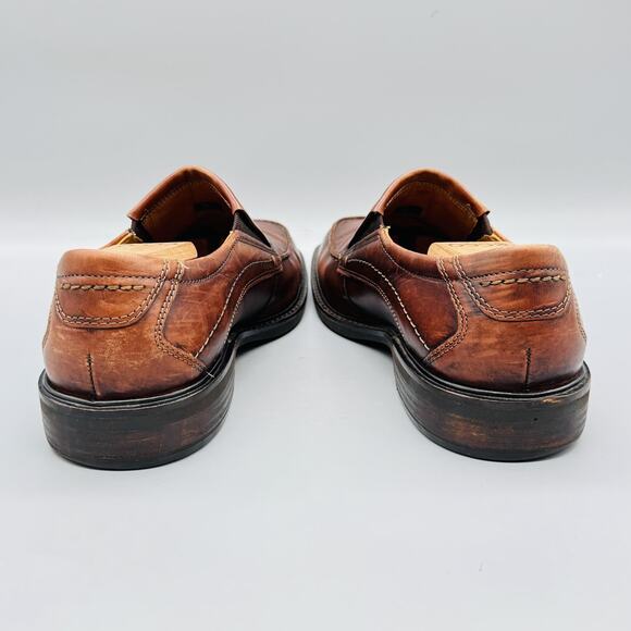ECCO Shoes Mens 9.5 Brown Leather Slip On Loafers Dress Apron Square Toe Comfort main image 7